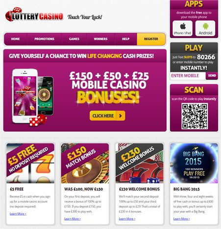 Fantastic Mobile Offers at Lottery Casino