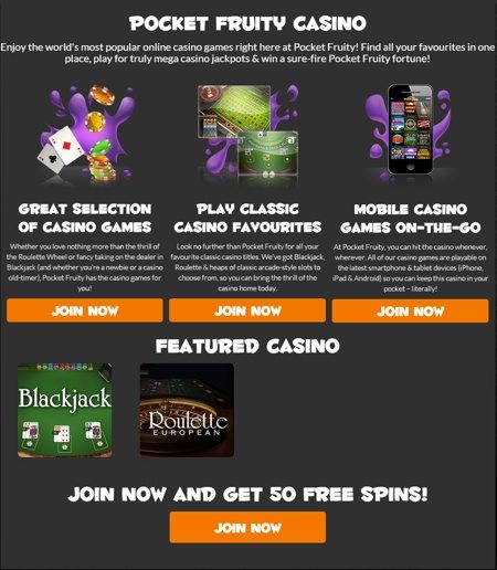 Pocket Fruity Casino at Yor Mobile